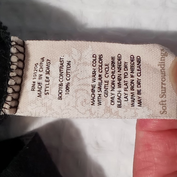 Soft Surroundings Delia Button Long Sleeve Top Black Size Petite Small - Picture 13 of 15